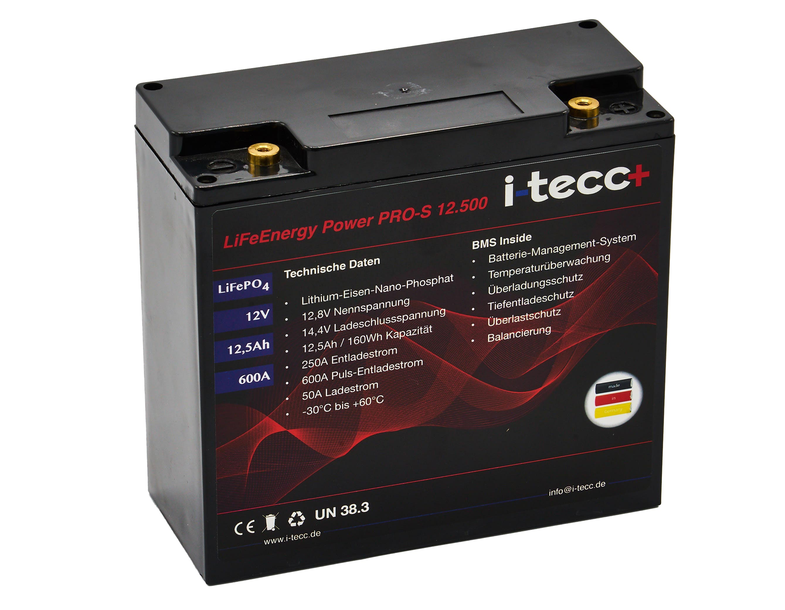 LiFeEnergy Power Pro-S 12.500 – LiFePO4 Starterbatterie 12,5Ah