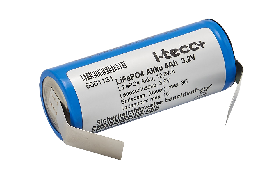 LiFePO4-Akku 3,2V 4Ah mit U-Lötfahne