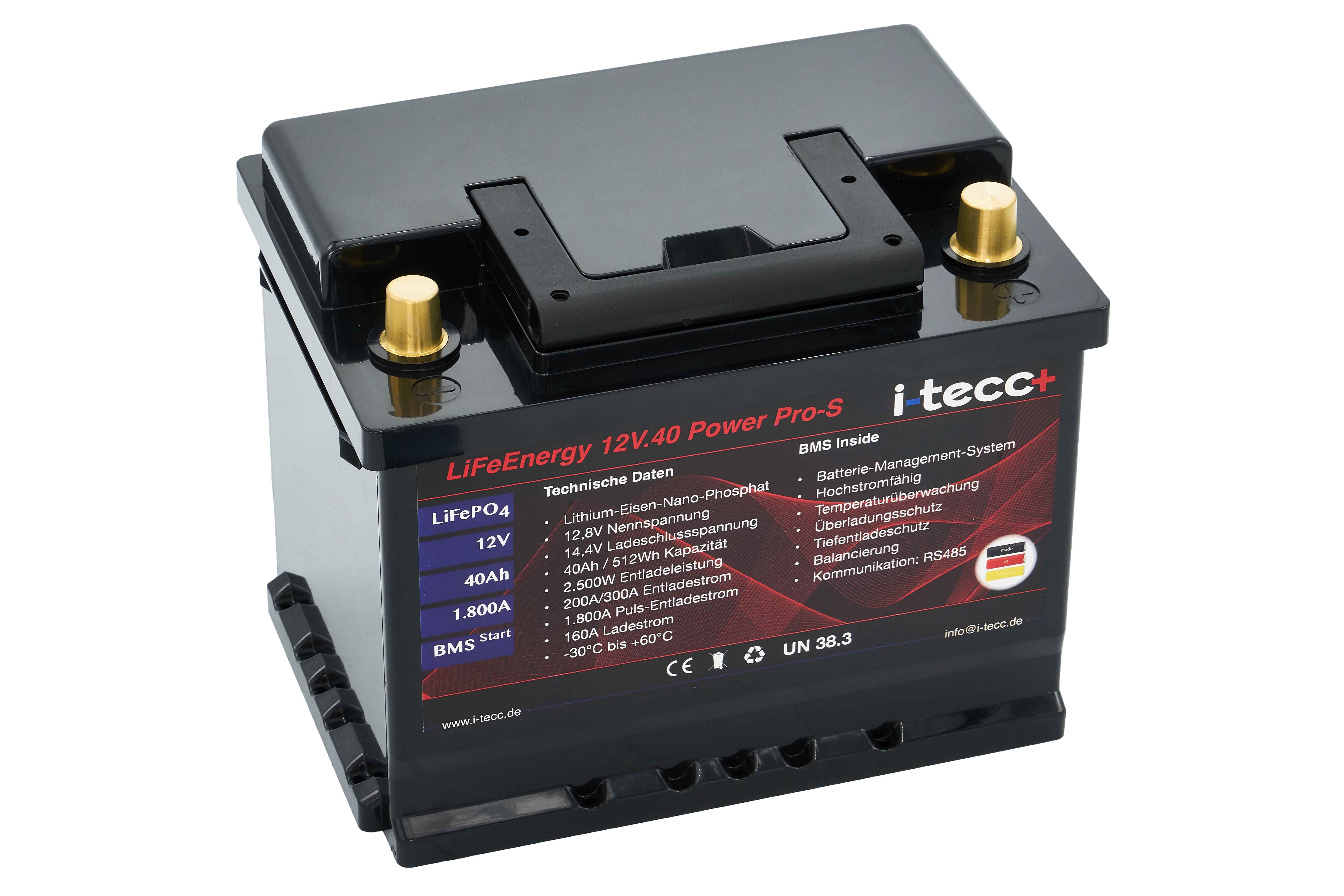 LiFeEnergy Power PRO-S 40.000 - LiFePO4 Starterbatterie 40Ah BMS Inside